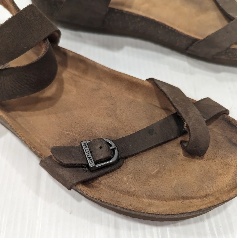 EASTLAND women's strappy brown leather sandals size 11